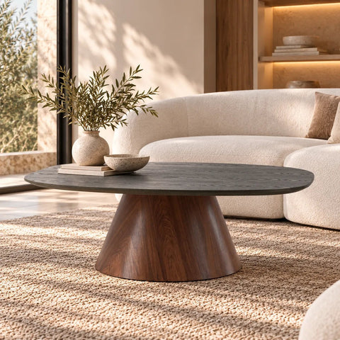 Table basse LANZO 120 x 92,5 cm – Vert profond ou moka, MDF